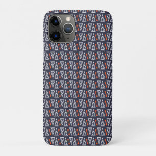 Case-Mate iPhone Case Motif de triangles géométriques bleu foncé et roug