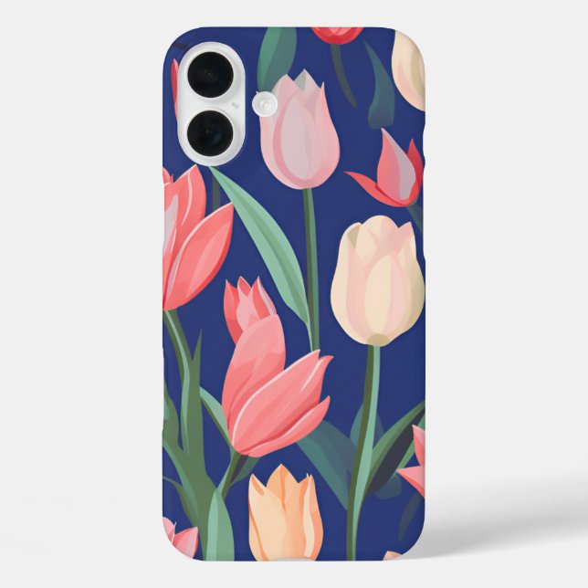 Coques Case-Mate iPhone Motif de tulipes. (Verso)
