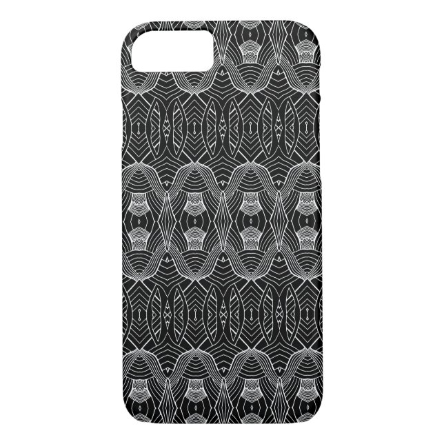Coques Case-Mate iPhone Motif de vague noir et blanc (Dos)