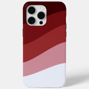 Coque iPhone 15 Pro Max Motif de vague rouge blanc Ombre