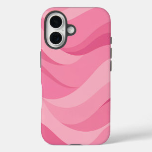 Coques iPhone 16 Motif de vagues abstraites rose tendre