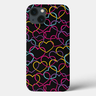 Coques Pour iPhone Motif de Valentine avec des coeurs de couleur