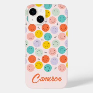Coque Pour iPhone 14 Motif de visage joyeux souriant coloré
