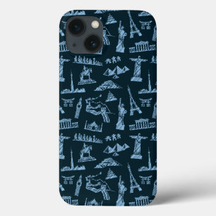 iPhone 13 Case Motif De Voyage En Motif Blues