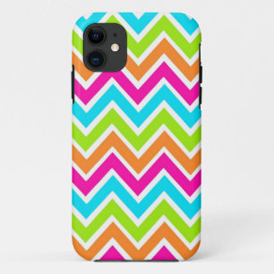 Coque iPhone 11 Motif de zigzag lumineux de concepteur de Chevron