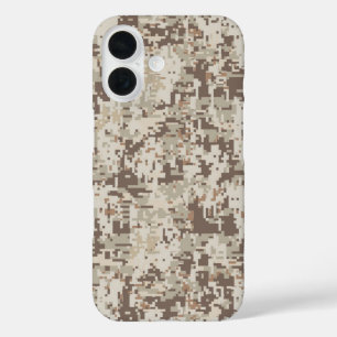 Coques iPhone 16 Motif décoratif de camouflage numérique Beige Dése