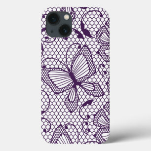 iPhone 13 Case Motif dentelle avec papillons