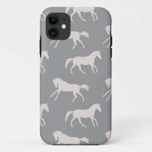 Coques Pour iPhone Motif des Chevaux de Galloping Gray