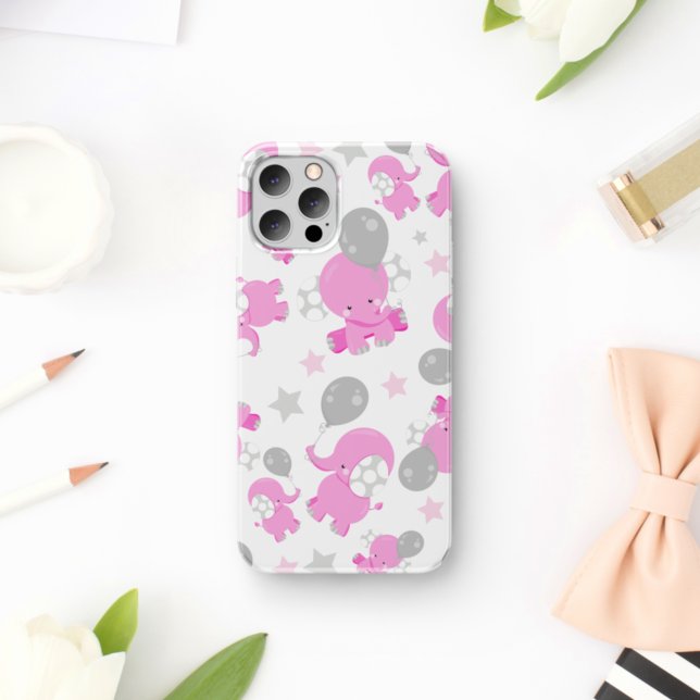 Coques Case-Mate iPhone Motif Des Eléphants Roses, Eléphants Mignons, Étoi (Créateur téléchargé)