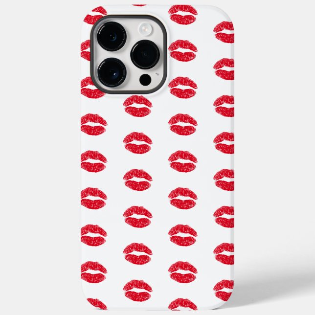 Coques Case-Mate iPhone Motif des lèvres de baisers rouges (Verso)