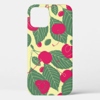 Motif d'été de couleur vive avec cerises. Grappe