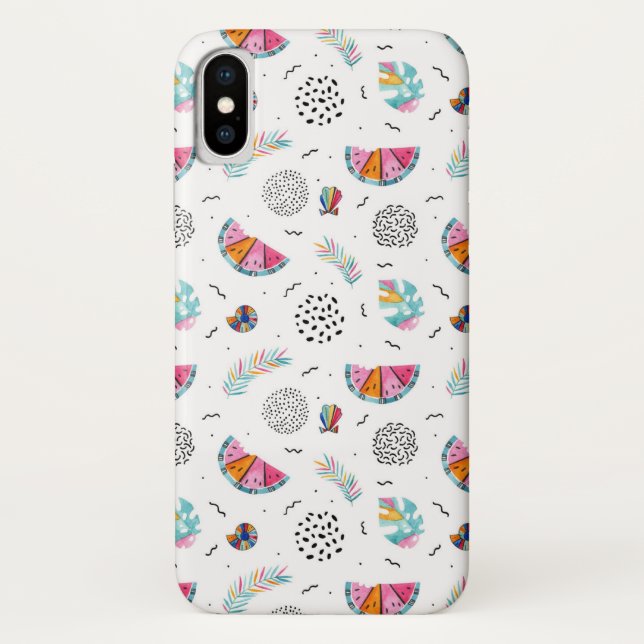 Coques Case-Mate iPhone Motif d'été de Memphis Style Tropical (Dos)