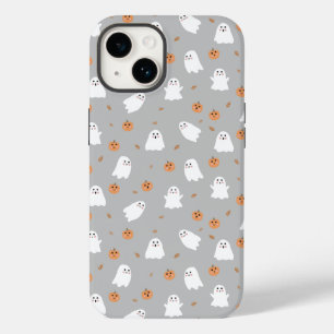 Coque Pour iPhone 14 Motif d'Halloween gris et gris Citrouille