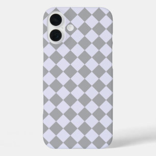 Coques iPhone 16 Plus Motif diamant en gris et lavande