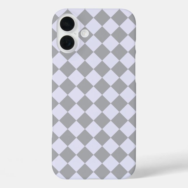Coques Case-Mate iPhone Motif diamant en gris et lavande (Verso)