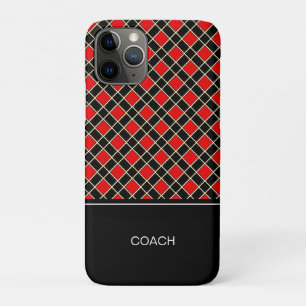 Case-Mate iPhone Case Motif diamant en noir et rouge
