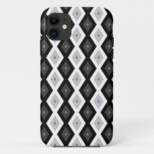 Case-Mate iPhone Case Motif diamant noir, blanc et gris