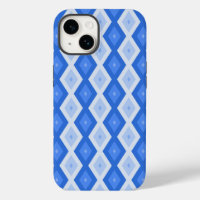 Motif diamant nuances de bleu