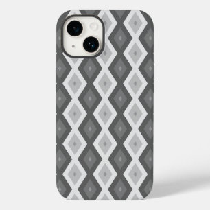 Coque Pour iPhone 14 Motif diamant nuances de gris