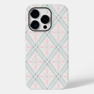 Coque Pour iPhone 14 Pro Motif diamant pastel vert et rose