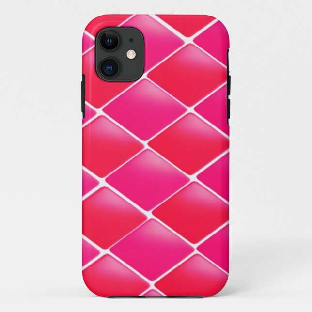 Coques Case-Mate iPhone Motif diamant rose et corail (Dos)