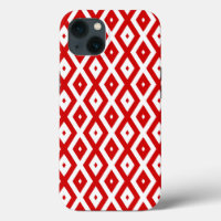 Motif diamant rouge et blanc Coque-Mate iPhone cas