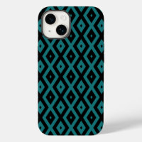Motif diamant sarcelle et noir
