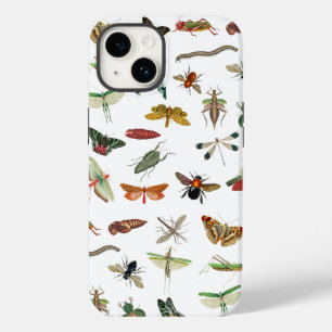 Coque Pour iPhone 14 Motif d'illustration coloré d'insectes Vintages