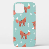 Motif d'illustration sans couture avec renard oran