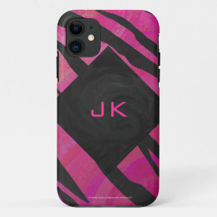 Case-Mate iPhone Case Motif d'impression monogramme rose et noir