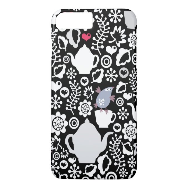 Coques Case-Mate iPhone Motif d'oiseaux et de tasses (Dos)