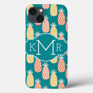 iPhone 13 Case Motif Doodle ananas | Monogramme