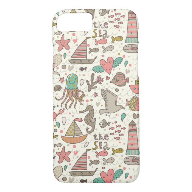Coques Case-Mate iPhone Motif drôle d'été avec des bateaux (Dos)