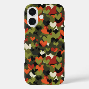 Coques iPhone 16 Motif du coeur rouge vert