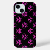 Motif du symbole de risque biologique rose