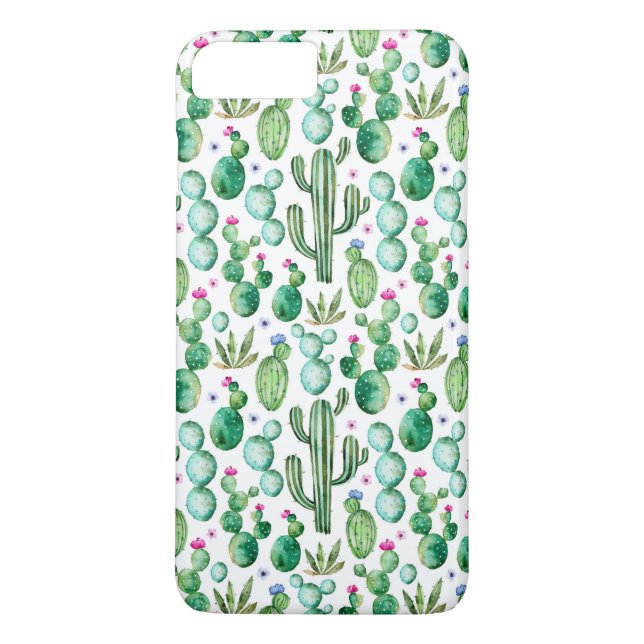 Coques Case-Mate iPhone Motif d'usines de cactus d'aquarelle (Dos)