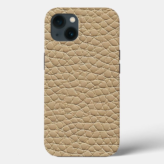 Coques Case-Mate iPhone Motif effet cuir beige (Verso)