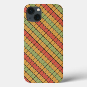 iPhone 13 Coque Motif égyptien en plumes rouge jaune vert