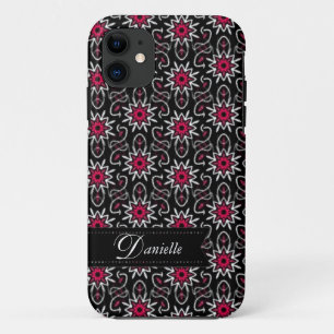 Coques Pour iPhone Motif élégant rose+noir étoiles