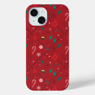 Coque Pour iPhone 15 Motif Elf Candy Checker