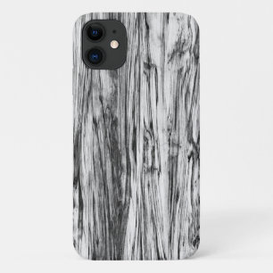 Coque iPhone 11 Motif en bois de chauffe - noir, blanc et gris