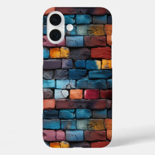 Coques iPhone 16 Plus Motif en briques colorées