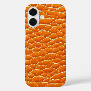 Coques iPhone 16 Motif en cuir orange
