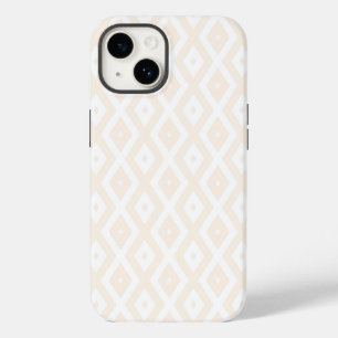 Coque Pour iPhone 14 Motif en diamant beige et blanc