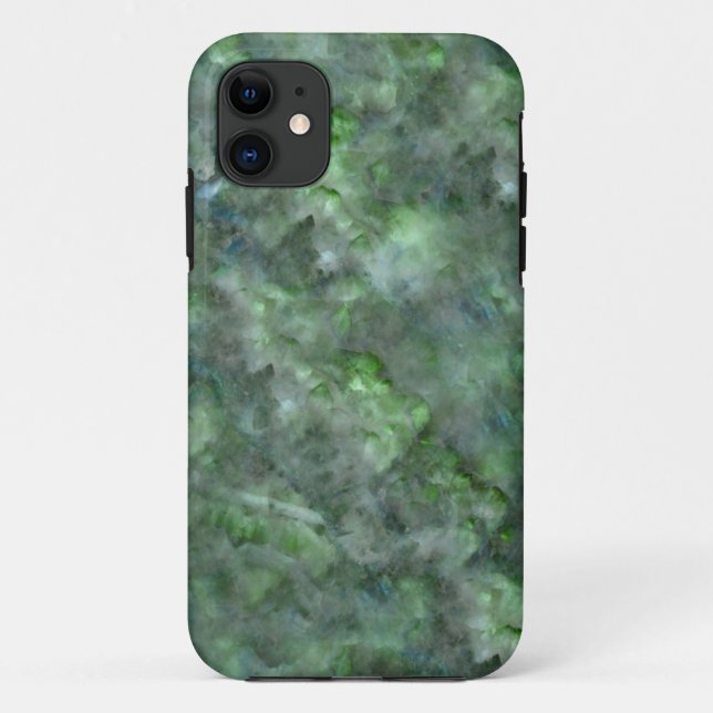 Coques Case-Mate iPhone motif en granit de quartz vert Abstrait (Dos)