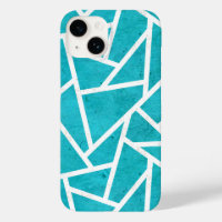 Motif en mosaïque bleu-vert et blanc