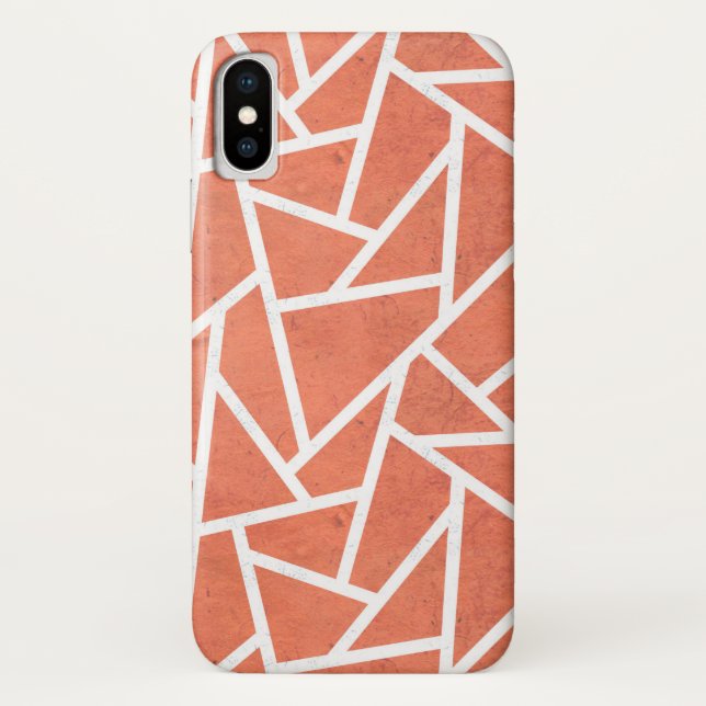 Coques Case-Mate iPhone Motif en mosaïque orange mandarin (Dos)