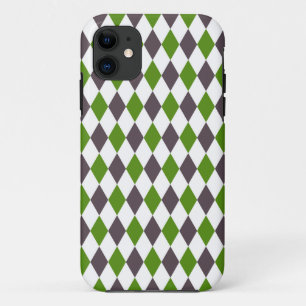 Coque Case-Mate Pour iPhone Motif en mosaïque verte gris diamant