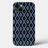 Motif en noir et gris bleu et diamant Coque-Mate i
