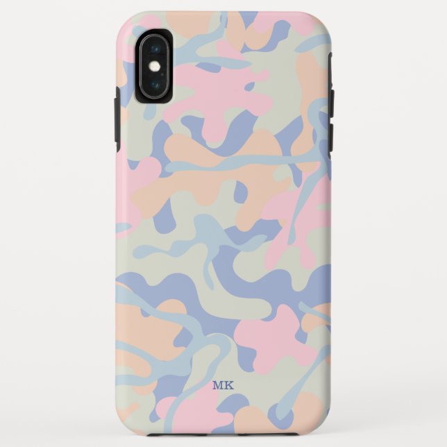 Coques Case-Mate iPhone Motif en pastel de Camo décoré d'un monogramme (Dos)